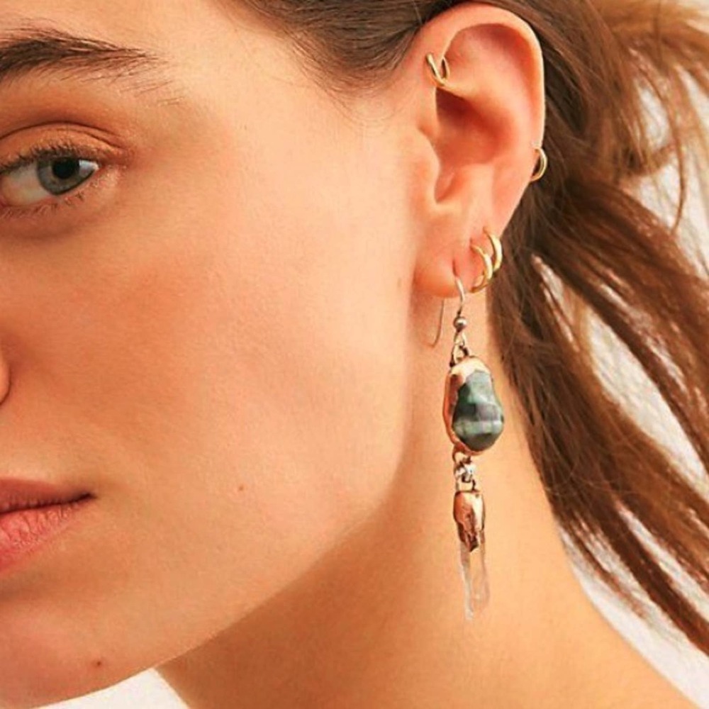 NEW Free People Anchor Stone Earrings - Picture 10 of 11
